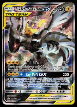 Pikachu & Zekrom GX SM168 Holo Sun & Moon Promo Pokemon Card - Image 1