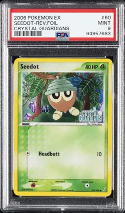 2006 POKEMON EX CRYSTAL GUARDIANS #60 SEEDOT-REVERSE FOIL PSA 9 - Image 1