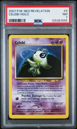 2001 POKEMON NEO REVELATION #3 CELEBI-HOLO PSA 7 - Image 1