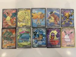 Set of 10 illustration rare Pokemon cards from 151 set - Image 1
