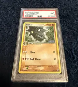 2005 Pokemon EX Unseen Forces Pupitar #70 Reverse Foil PSA 9 Mint EX Era - Image 2