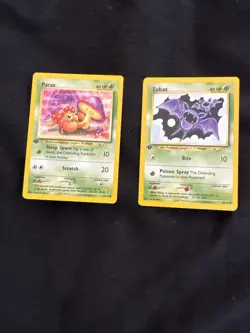1st Edition Neo Revelation Common Lot LP: Paras, Zubat - Image 1