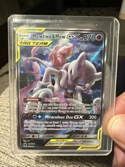 Pokemon Mewtwo and Mew GX SM191 Promo Tag Team 2019 Sun & Moon - Image 1