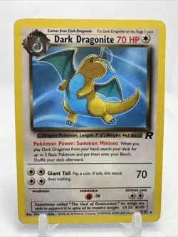 Dark Dragonite 22/82 Team Rocket Non-Holo Rare Pokemon TCG - Image 1