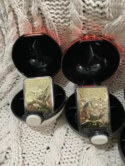 Pokemon 23K Gold Plated Trading Cards 1999 BK Full set of 6 (COA and Poke balls) - Image 3