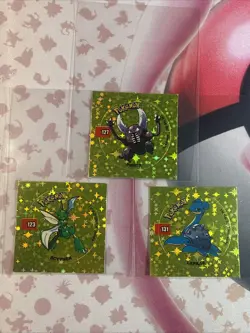 2001 Taps Gold Holo Scyther Lapras Pinsir Pog Stickers Pokemon Non-TCG - Image 1