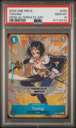 PSA 10 Tashigi OP06-050 Alt Art ENGLISH ONE PIECE Card Game Wings of Captain 💎 - Image 1