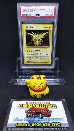 Pokemon JAPANESE Card - PSA 10: ZAPDOS #145 - HOLO (BASIC / BASE) YEAR 1996 - Image 1
