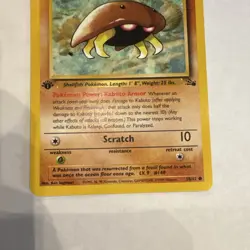 Pokemon Kabuto Fossil Set 50/62 First Edition Common Regular 1999 English TCG - Image 3