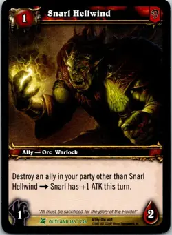 Snarl Hellwind 185/246 World Of Warcraft Fires Of Outland Light Play - Image 1
