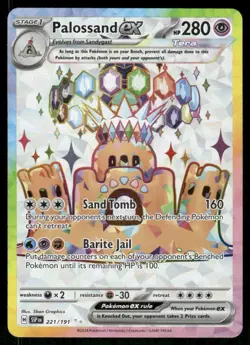 Pokemon Cards Palossand ex 221/191 Surging Sparks Ultra Rare NM - Image 1