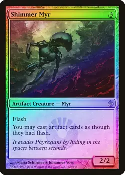 Shimmer Myr FOIL Mirrodin Besieged HEAVILY PLD Artifact Rare MAGIC CARD ABUGames - Image 1