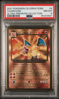 Charizard (Celebrations Metal Card) 004/102 Miscellaneous Cards & Products PSA 8 - Image 1