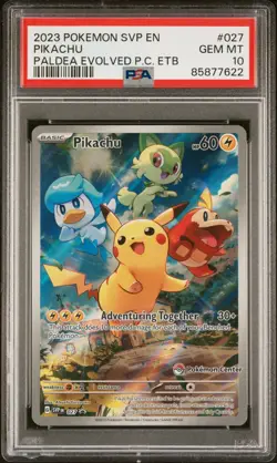 2023 Pikachu 027 Pokemon Center Paldea Evolved ETB Promo PSA 10 Gem Mint - Image 1
