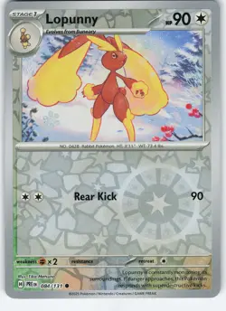 Lopunny 084/131 Common Reverse Holo SV: Prismatic Evolutions NM Pokemon - Image 1