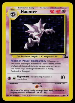 Pokemon Card - Haunter Fossil 6/62 Holo Unlimited Holo Rare - Image 1