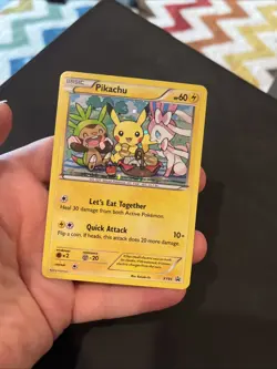 Pokemon Pikachu XY95 Holo 2016 Let's Eat Together Cutest Card RARE - Image 1