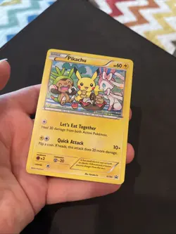 Pokemon Pikachu XY95 Holo 2016 Let's Eat Together Cutest Card RARE - Image 2