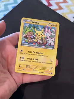 Pokemon Pikachu XY95 Holo 2016 Let's Eat Together Cutest Card RARE - Image 3