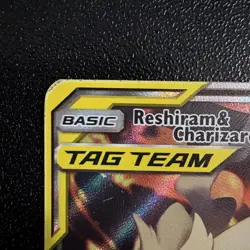 Reshiram & Charizard GX SM201 Tag Team Black Star Promo Pokemon Card LP/MP - Image 4