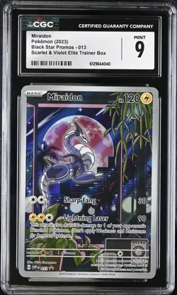 CGC 9 MINT Miraidon 013 Scarlet & Violet Black Star Promo Holo Pokemon - Image 1