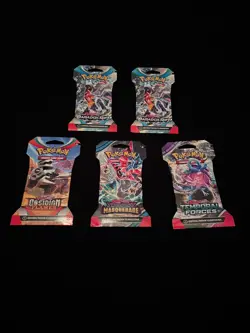 Lot Of 5 Sleeved Pokemon TCG Booster Packs (Sealed) - Image 2