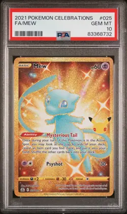 [PSA 10] Mew 025/025 Celebrations Holo Rare Gold English POKEMON - Image 1