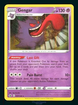 Pokemon Card Gengar 057/198 Chilling Reign Rare Holo Foil 2021 - Image 1