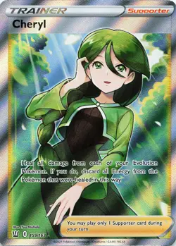 Pokemon Cheryl (Full Art) Ultra Rare SWSH05: Battle Styles #159/163 NM - Image 1