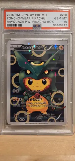 Pokemom Poncho-Wearing Pikachua Rayquaza Art Promo 230/XY (Deco Card) - Image 1
