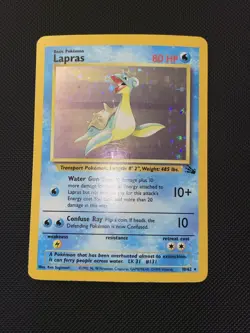 Pokemon Card - Lapras 10/62 Fossil Set WOTC Holo Rare Vintage LP - Image 2