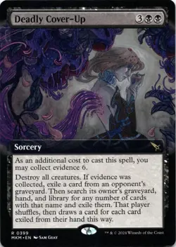 Deadly Cover-Up EXTENDED ART Murders at Karlov Manor Magic MTG NM pack fresh edh - Image 1
