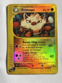 Primeape 29/147 Reverse Holo Aquapolis Moderately Played Pokemon Card - Image 1