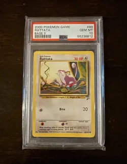 Pokemon 2000 Base Set 2 Rattata 89/130 PSA 10 GEM MT - Image 1