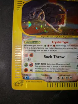 Pokemon SKYRIDGE - #148/144 Golem Crystal - Holo - SWIRL - ENG - Moderately Play - Image 3