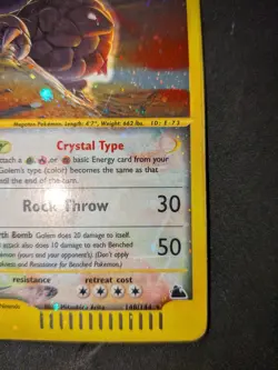 Pokemon SKYRIDGE - #148/144 Golem Crystal - Holo - SWIRL - ENG - Moderately Play - Image 5