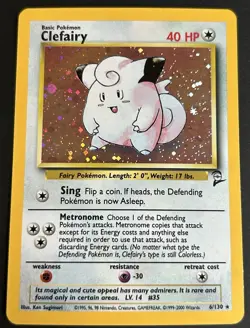 Pokemon TCG Clefairy 6/130 Base Set 2 Holo NM - Image 1