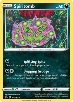 Spiritomb 116/192 R Rebel Clash Pokemon Reverse Holo NM/M - Image 1