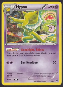 Pokemon Hypno 51/122 Non-Holo Rare Breakpoint Tomokazu Komiya - Image 1