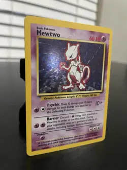 Pokemon TCG Mewtwo Holographic Very Rare 10/102 1999 Base Set Moderately Played - Image 5