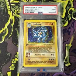 Pokemon Machamp Base Set 1st Edition Holo Rare #8 PSA 9 Mint - Image 1