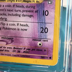 Ink Obstruction ERROR CGC 5.5 Girafarig 2000 Pokemon Neo Genesis 58/111 Misprint - Image 4