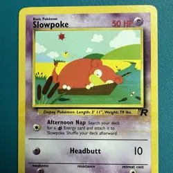 Yellow Ink Stain MISPRINT Slowpoke 67/82 Team Rocket Pokemon ERROR LP - Image 1