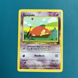 Yellow Ink Stain MISPRINT Slowpoke 67/82 Team Rocket Pokemon ERROR LP - Image 2