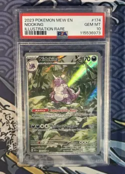 Pokemon TCG Nidoking 174/165 Illustration Rare English 151 PSA 10 Gem Mint - Image 1