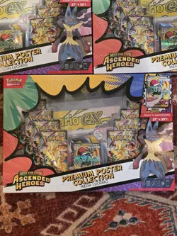 X3 Pokemon Mega Evolution Ascended Heroes Premium Poster Collection Lucario - Image 2