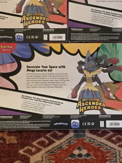 X3 Pokemon Mega Evolution Ascended Heroes Premium Poster Collection Lucario - Image 4