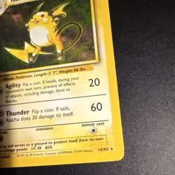 Raichu 14/102 Base Set Holo Rare Pokemon TCG Wizards 1999 English LP - Image 4