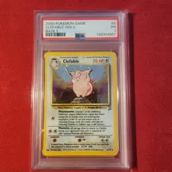 2000 POKEMON BASE SET 2 #5 CLEFABLE-HOLO PSA 1 Poor Pop 14 - Swirl - Image 1