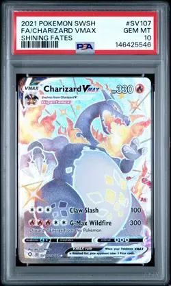 2021 POKEMON SWORD & SHIELD SHINING FATES #SV107 FA/CHARIZARD VMAX PSA 10 - Image 2